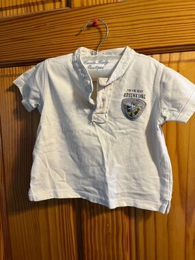 Koala Kids Cream Polo Size 12 months with Adventure Patch